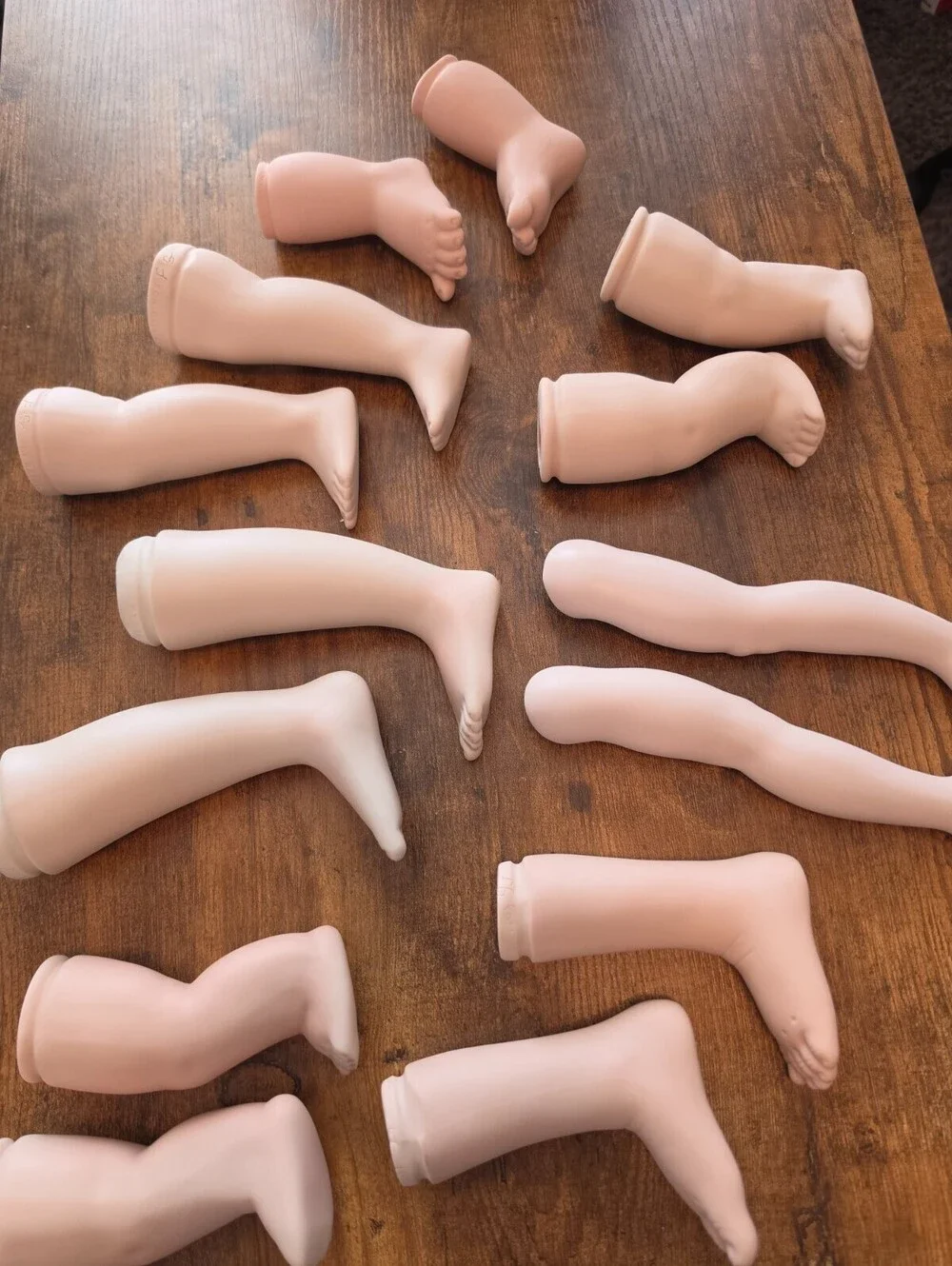 Lot of 7 Pairs of Porcelain Bisque Doll Legs Doll Making Repair Parts